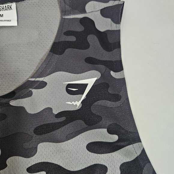 Gymshark Gray Camo Jersey Tank Top Men's Size Medium - Picture 3 of 6
